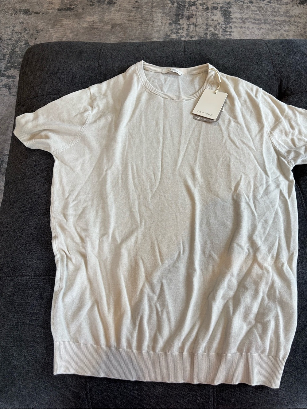 Club Monaco Cream Short-Sleeve Knit Top